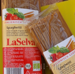 Špagety celozrnné semolinové bio 500g